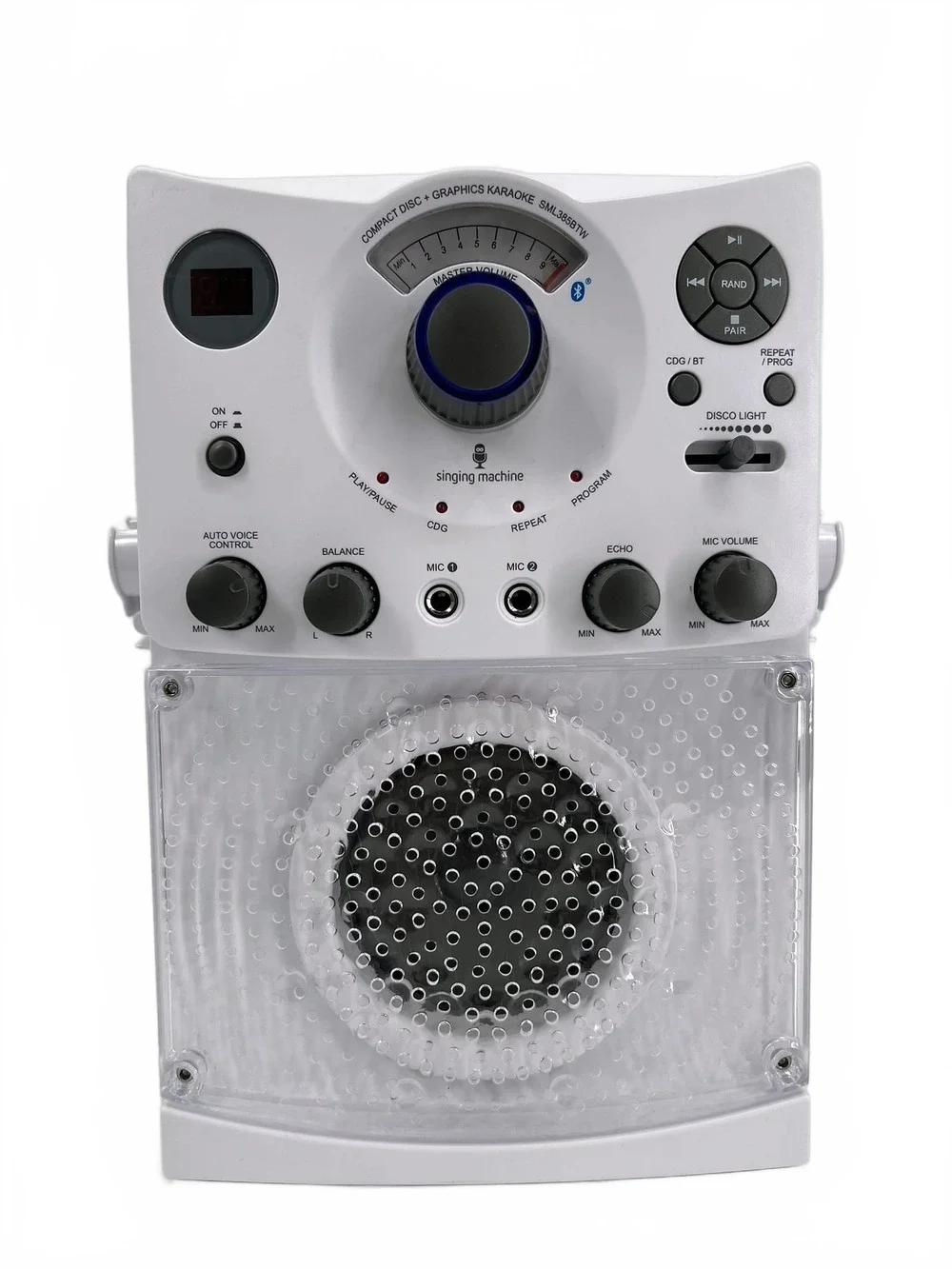 Singing Machine White Karaoke Kit | Kids OS Size Includes Microphones